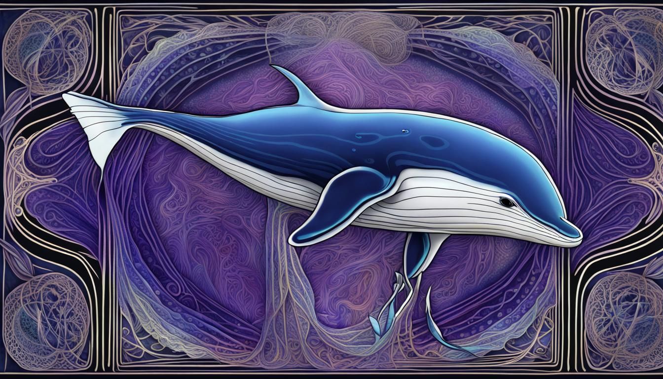 Minke Whale in Fractal Botanical Dreamscape