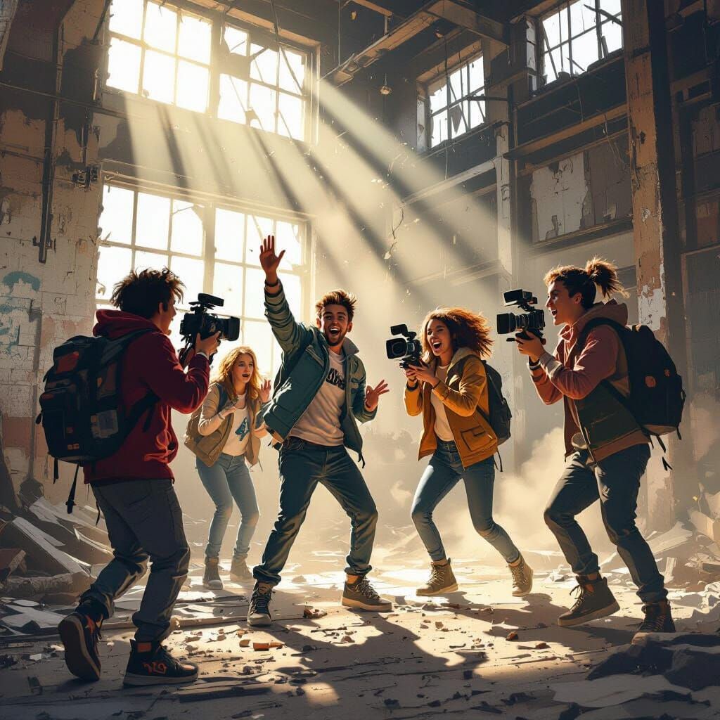 YouTubers Explore Abandoned Factory in Cinematic Style