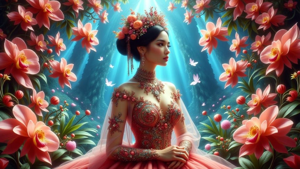 Singaporean Bride in Surreal Fantasy Garden