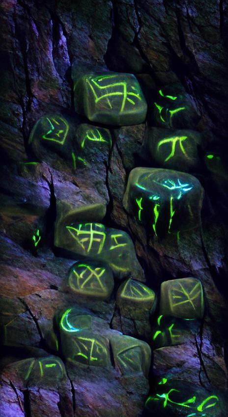 Mystical Cavern Runes in Ethereal Glow