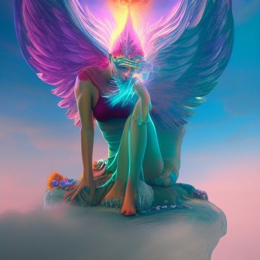 Surreal Goddess in Resplendent Cloudscape