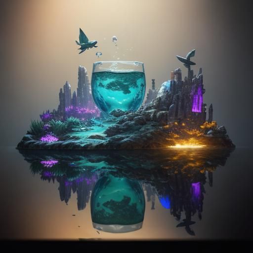 Breathtaking 4K Cityscape Beneath the Ocean's Surface in a G...