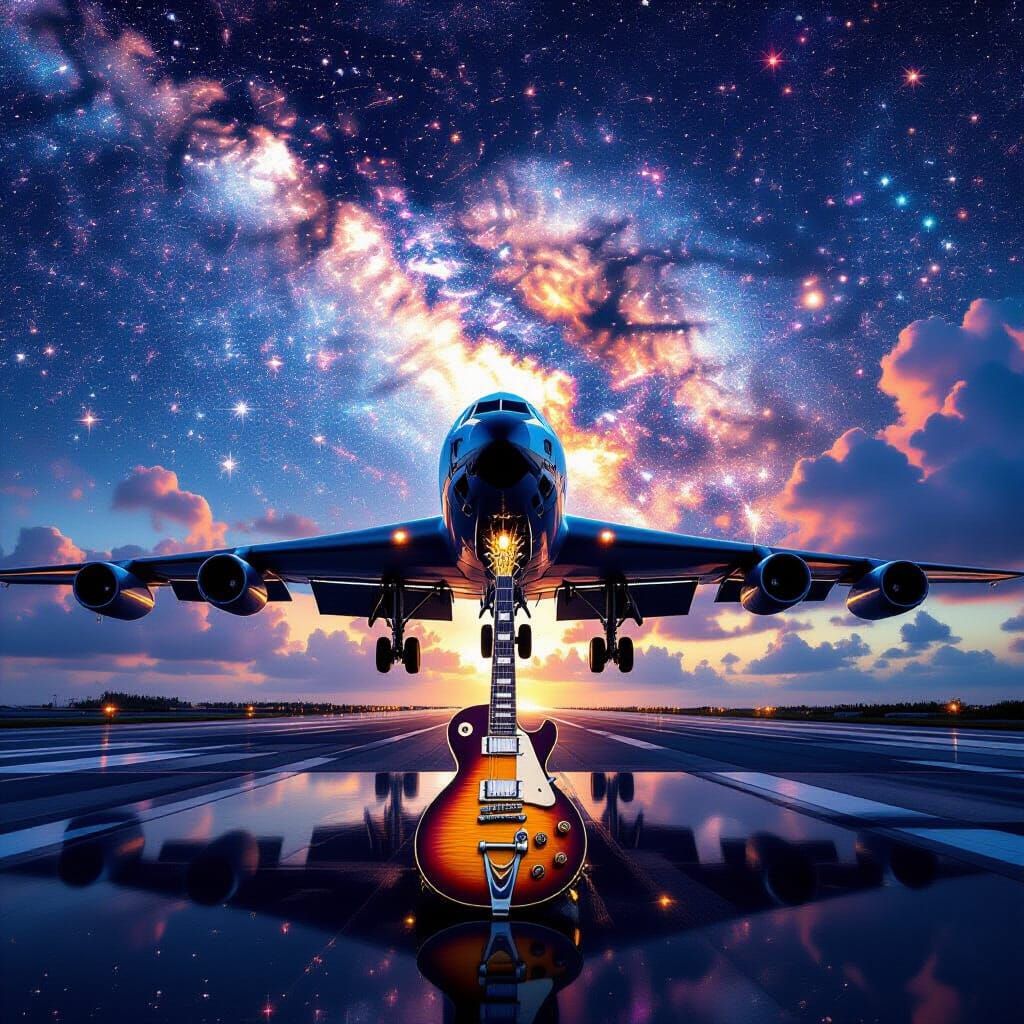 Psychedelic B-52 Bomber Landing at Midway