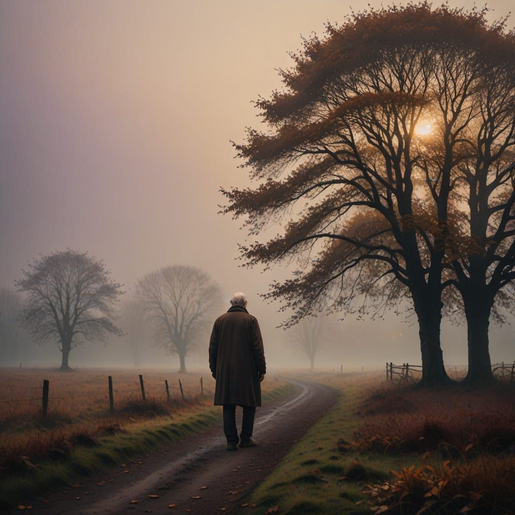 Mellow Autumn Reflections in a Moody Oil Painting