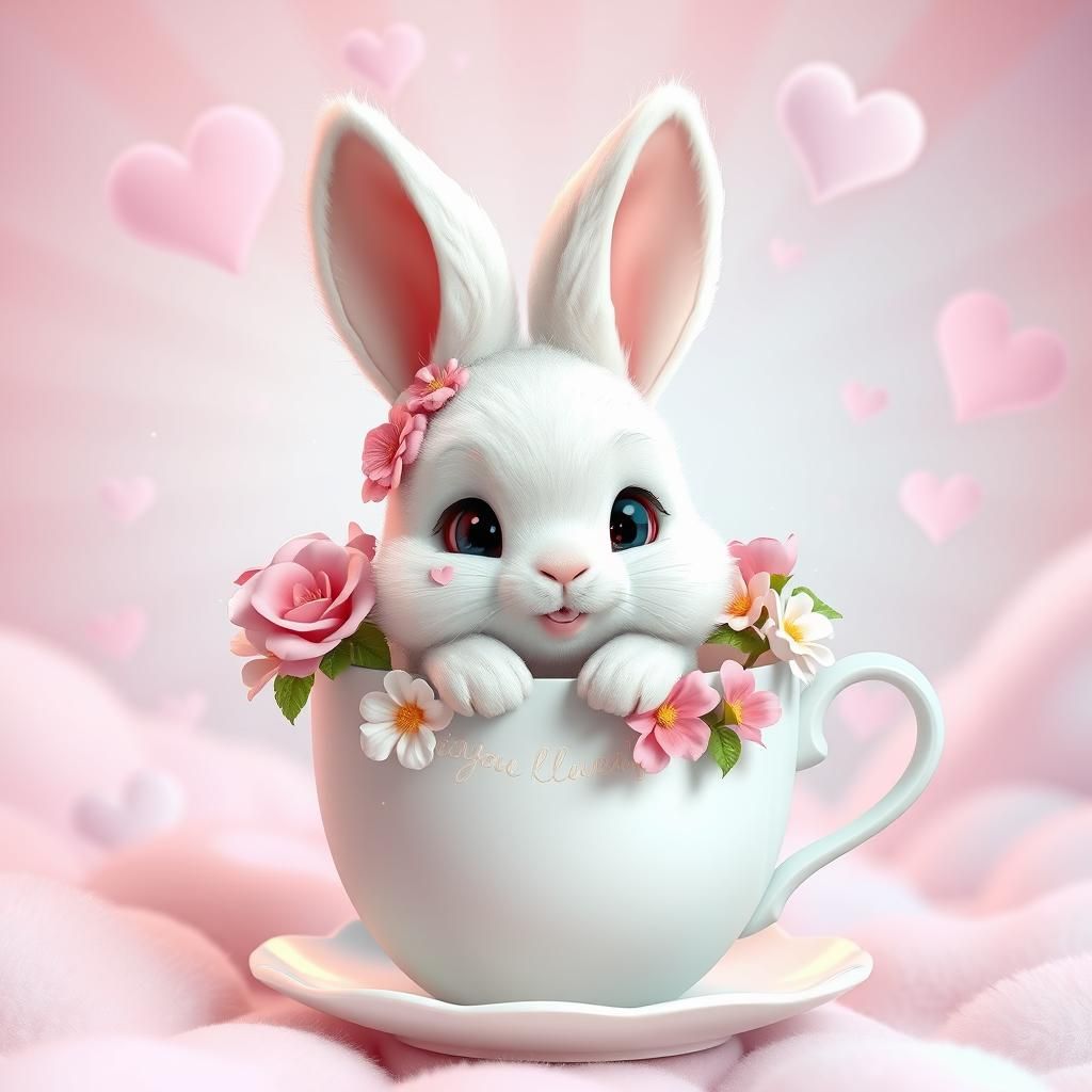 charming fluffy baby rabbit