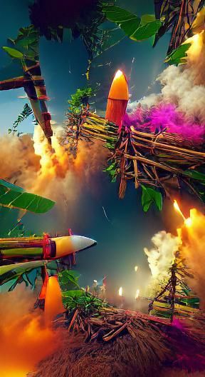 Forest on fireworks