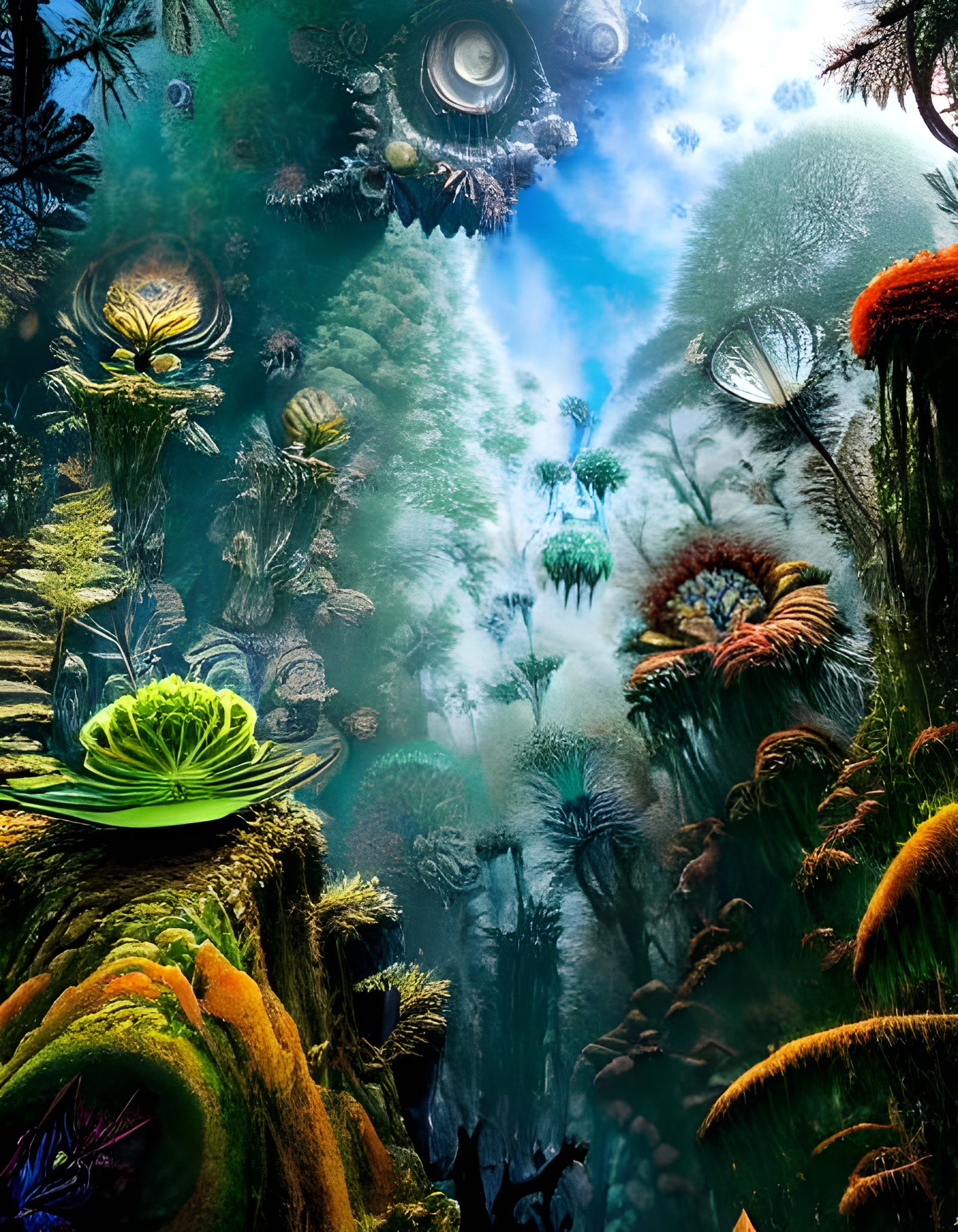 Hyperrealistic Mandelbulb Fractal Landscape in Temperate Rai...