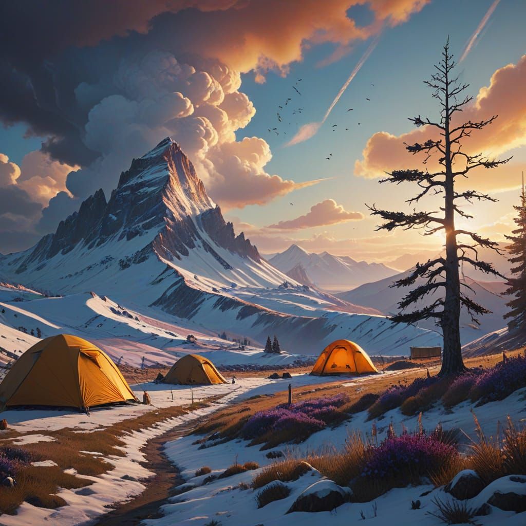 Abstract Expressionist Winter Wonderland