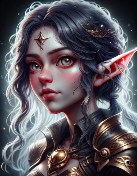 Realistic Elf Portrait with Glowing Eyes