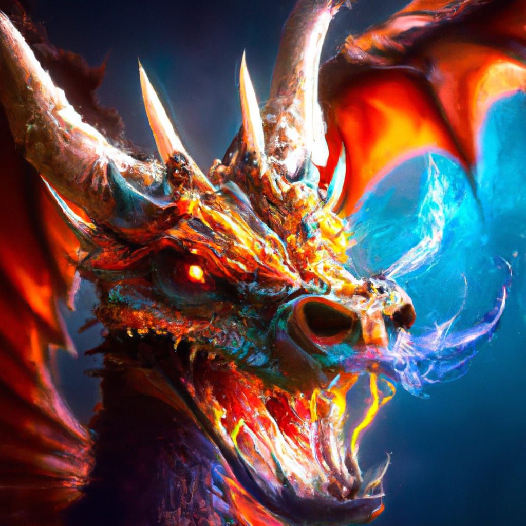 Dragon Uniting the Elements in Triadic Colors