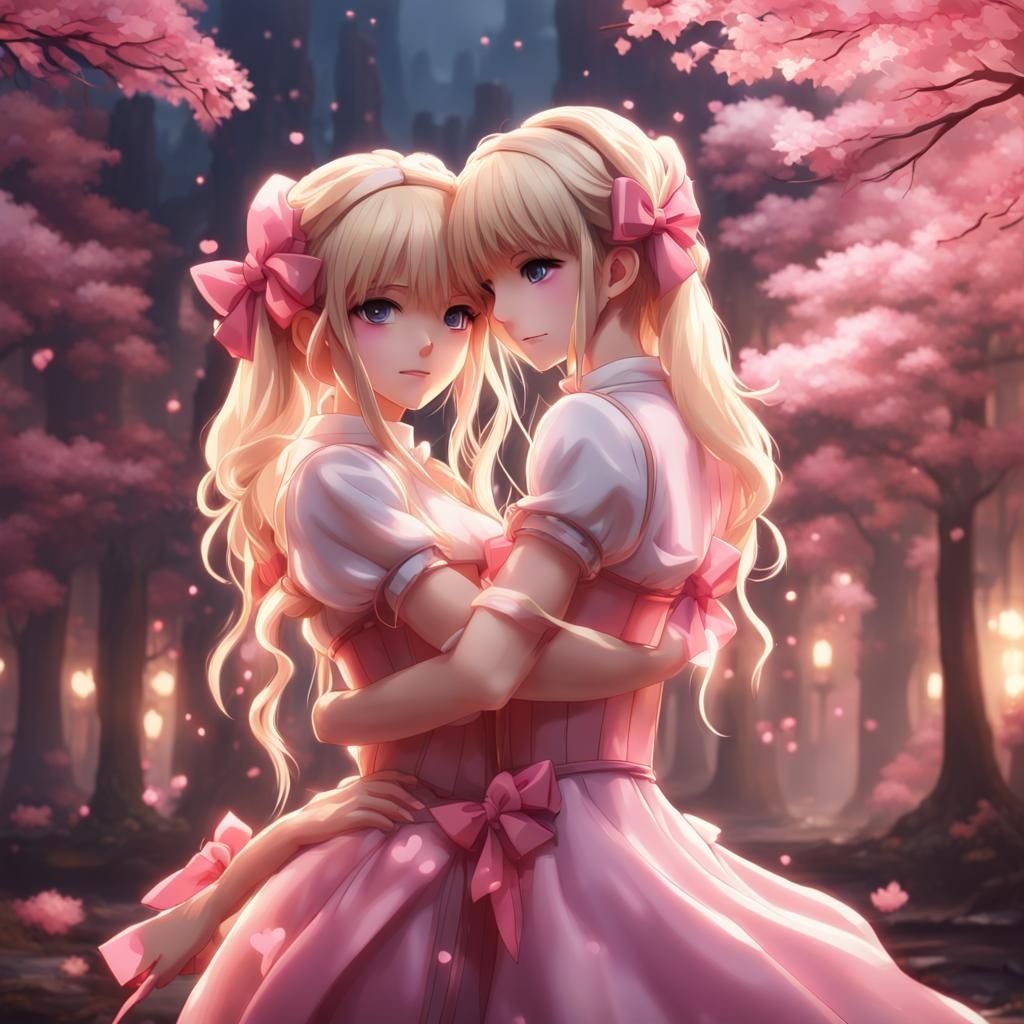 Futuristic Pink Goddesses Unite in Tender Love