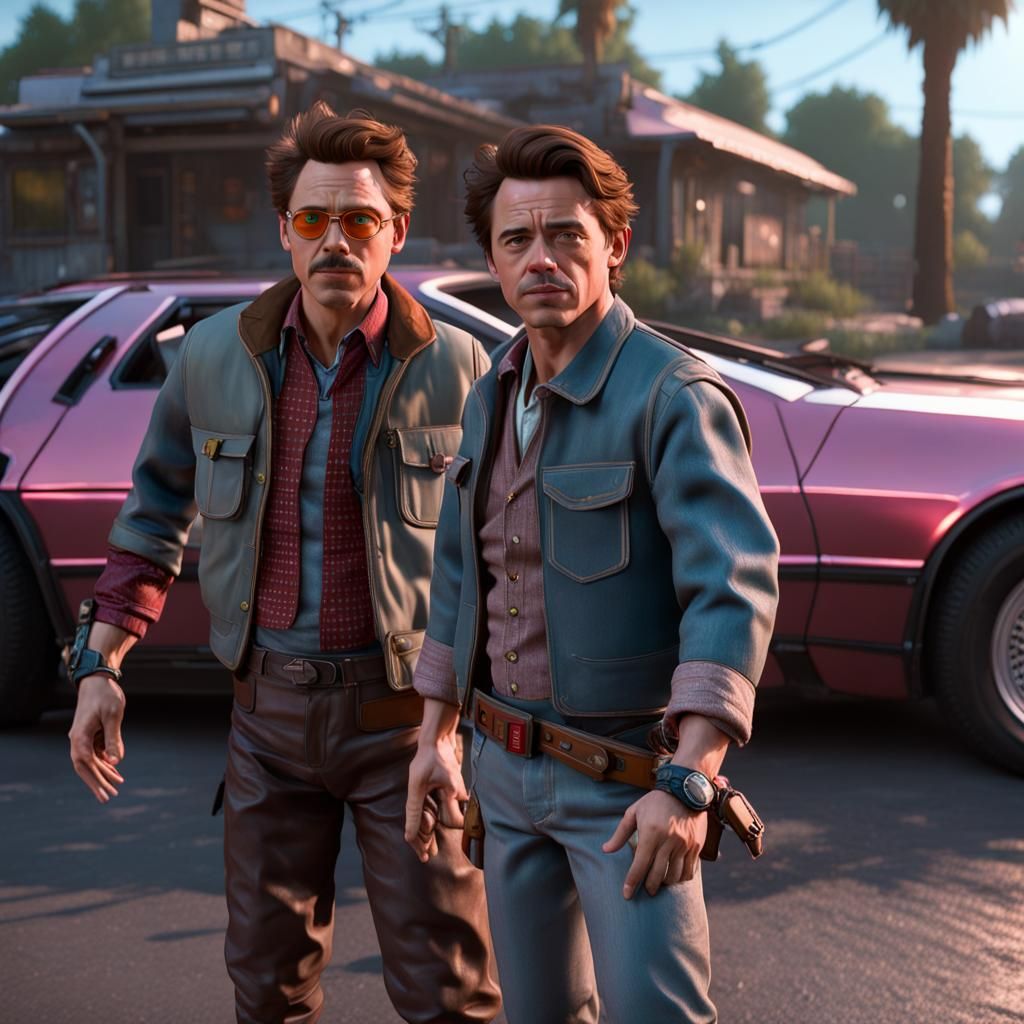 Robert Downey Jr. and Tom Holland in a Futuristic Back to th...