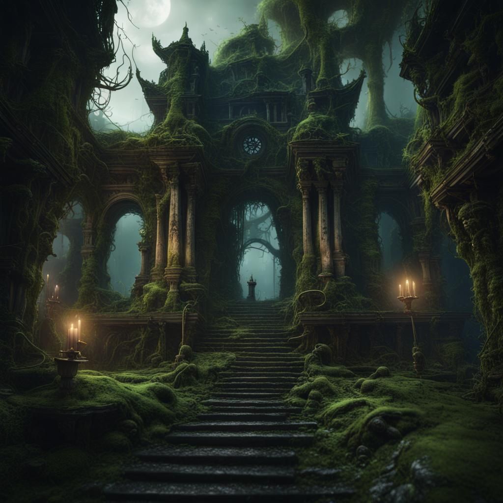 Forgotten Metropolis Enshrouded by Mysterious Vines, Haunted...