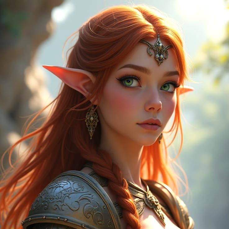 Majestic Elven Princess in Lavender Attire