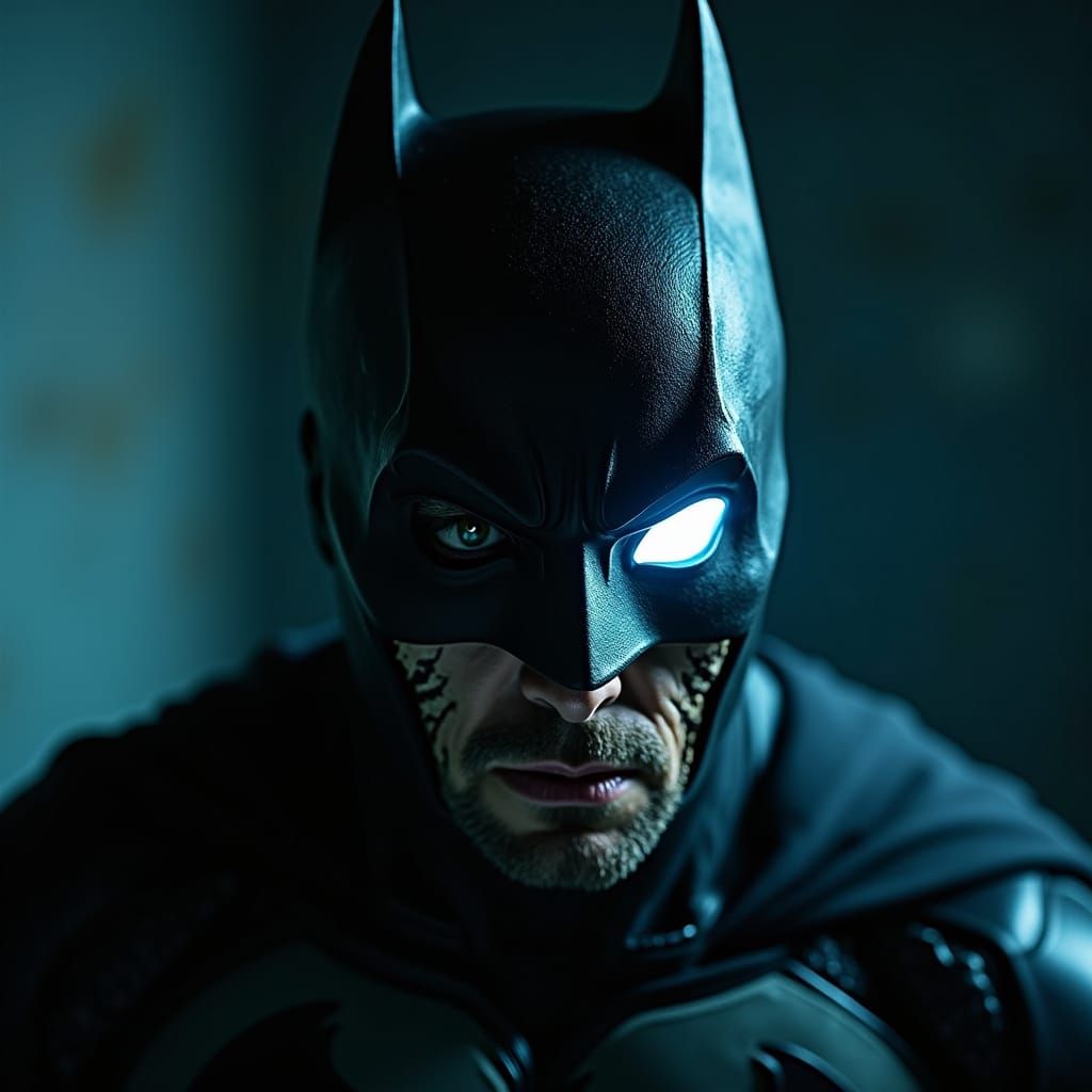 Batman Consumed by Venom Symbiote in Dark Cinematic Portraya...