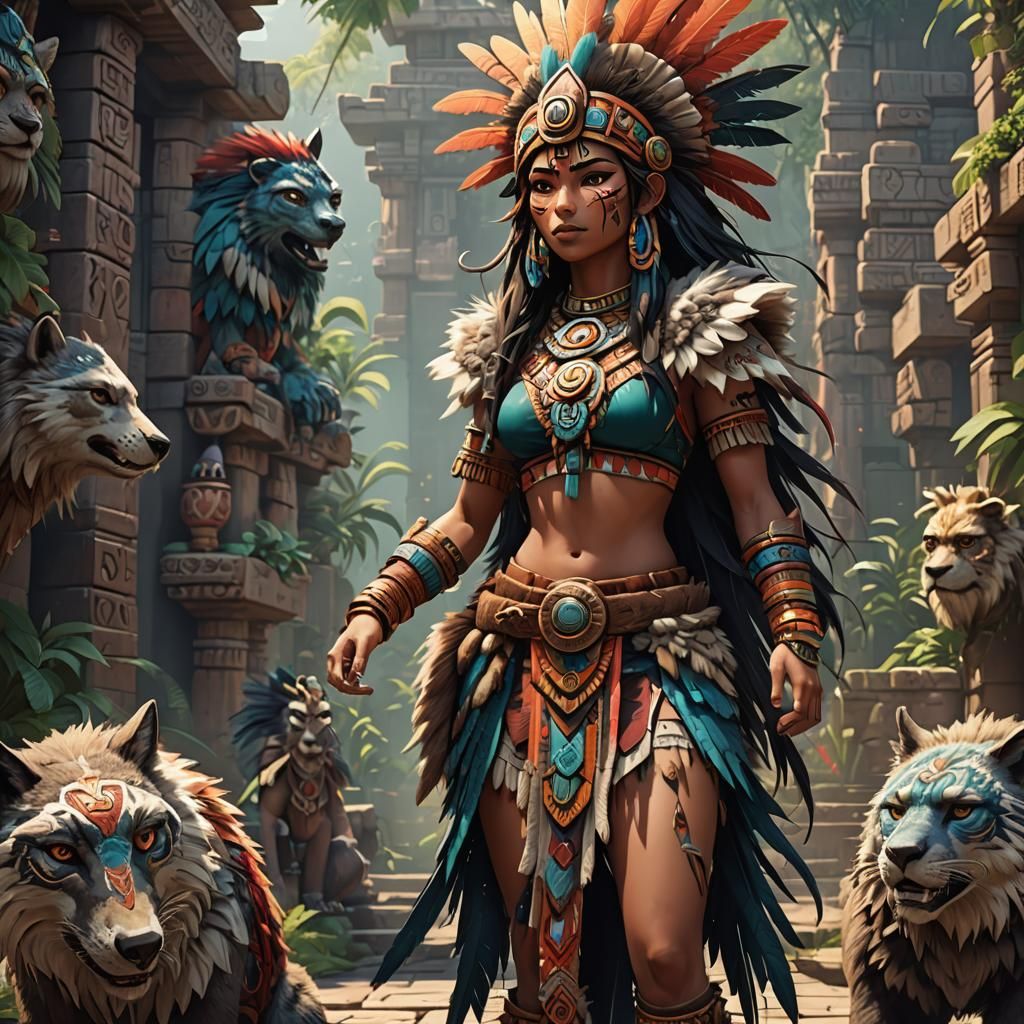 Ancient Aztec Goddess Transforms into Fierce Furry Creature