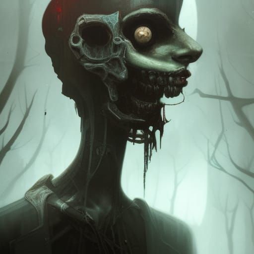 Gothic Horror Shadow Portrait in 4K Digital Art
