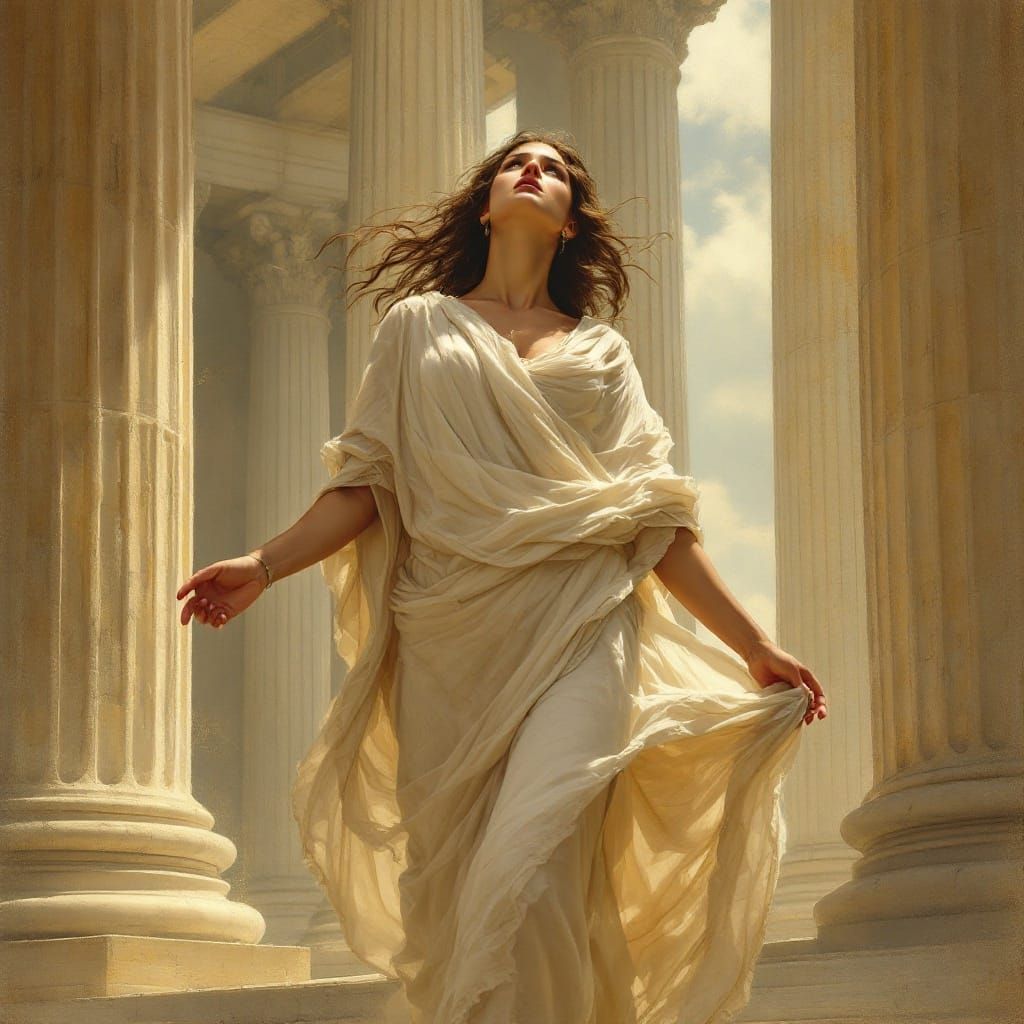 Heroic Iphigenia in Greek Temple