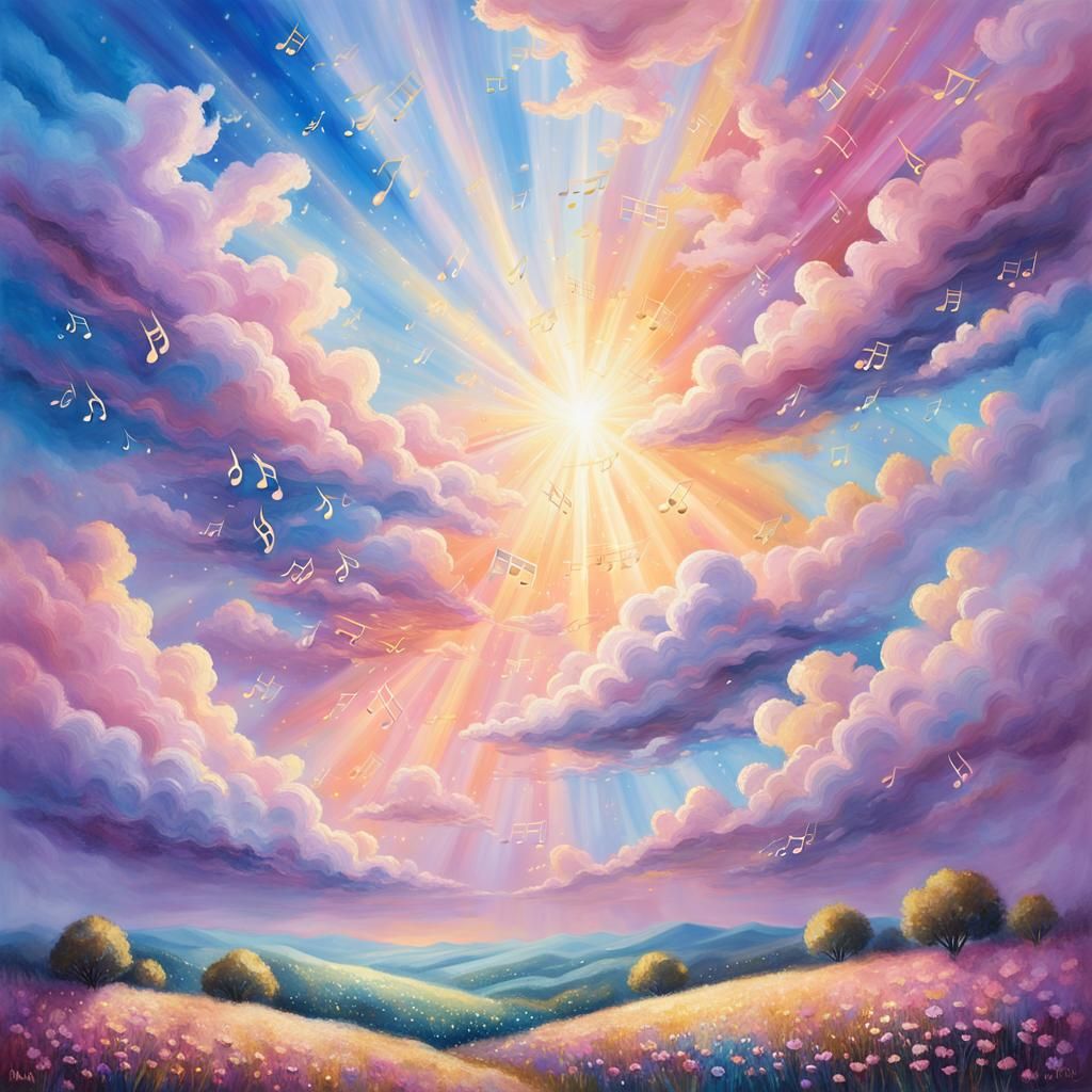 Vibrant Celestial Dreamscape in Impressionist Style
