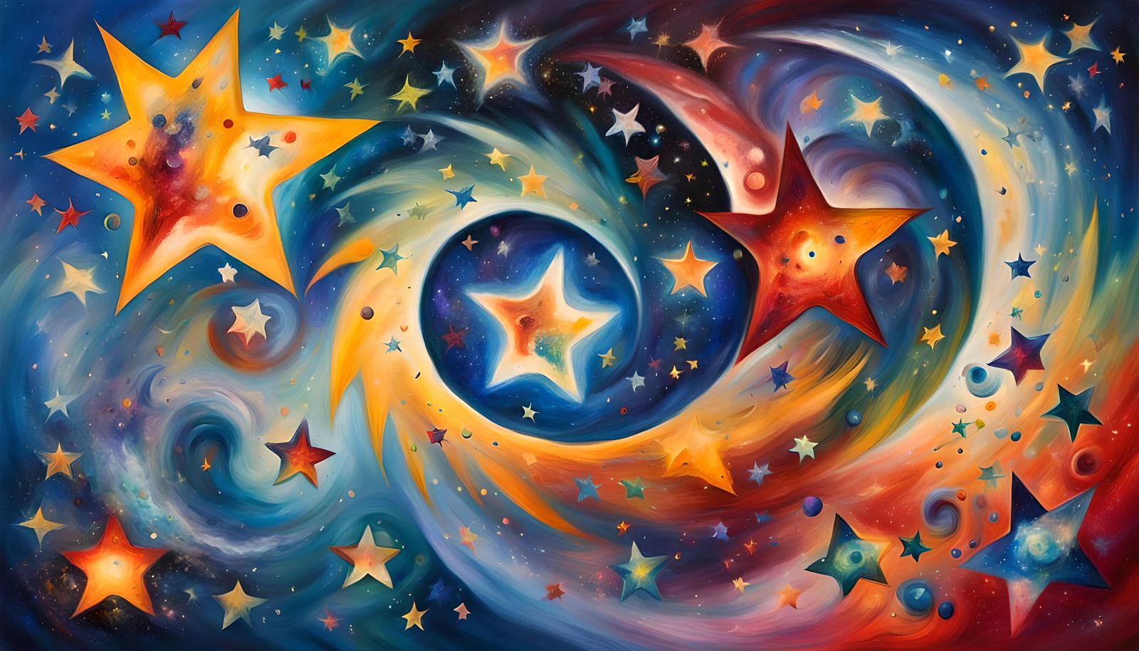 Cosmic Stars as Oil Painting