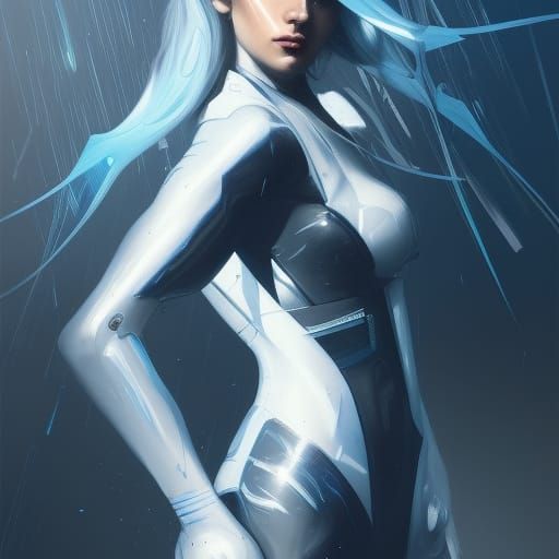 Cyberpunk Hyperdetailed Portrait in Triadic Colors