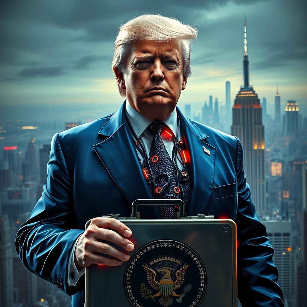 Cyborg Donald Trump Defies Dystopian Metropolis