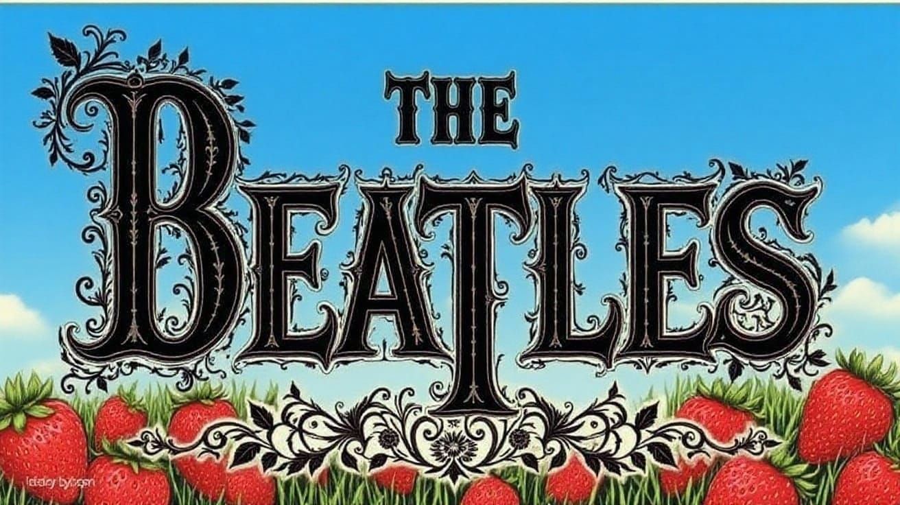BEATLES DREAMING Text Illustration with Lora Fonts