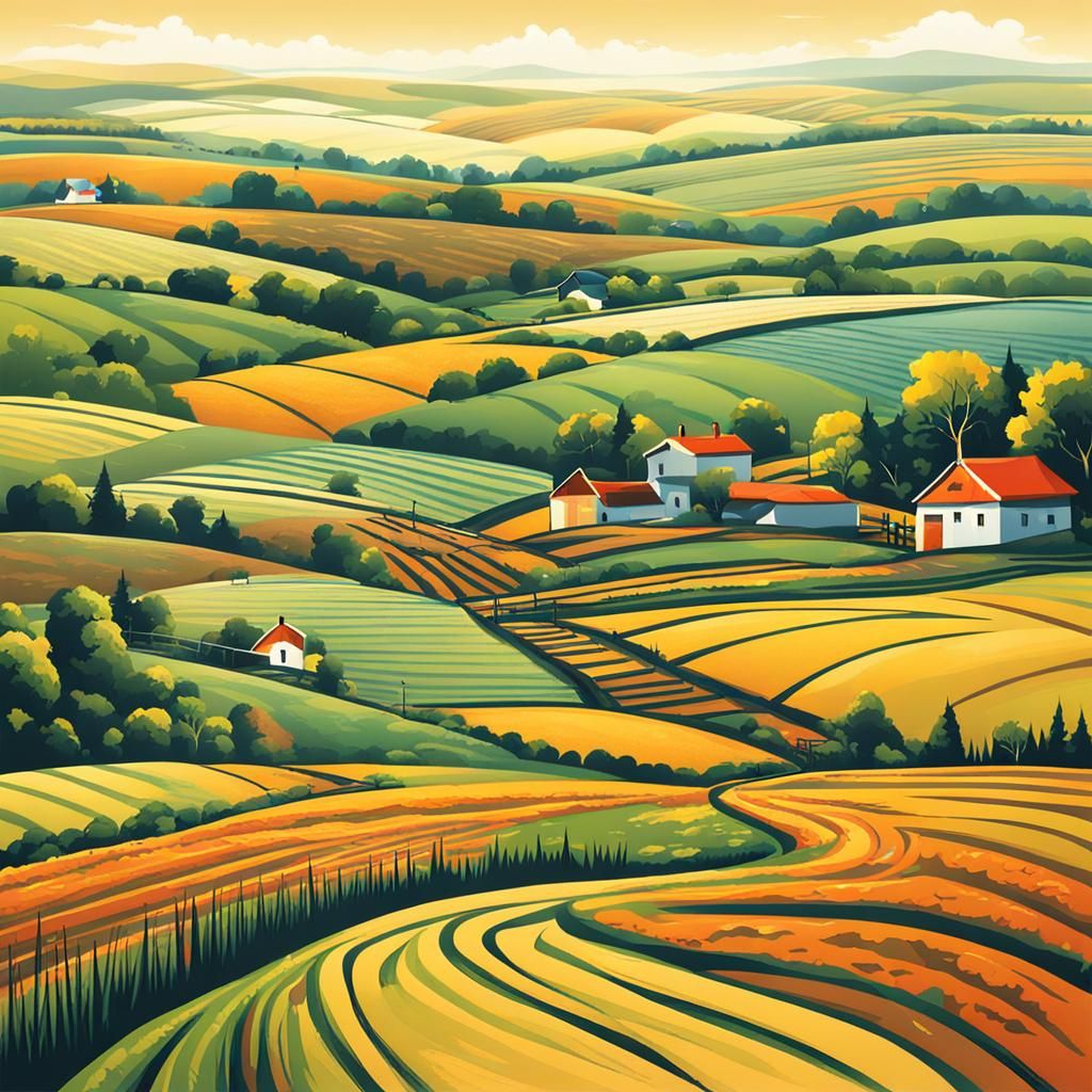 Rustic Countryside Scenes in Realistic Oil Painting