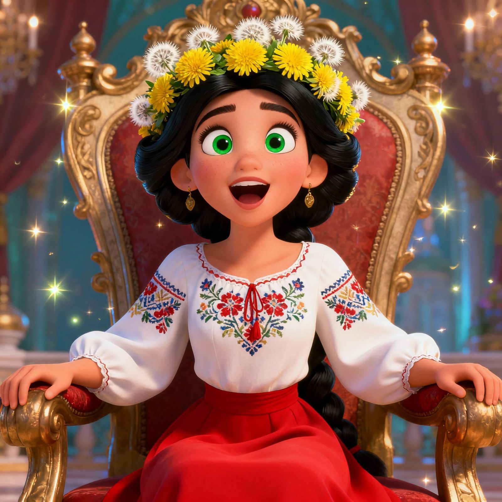 Disney Style Tsarina in Dandelion Wreath