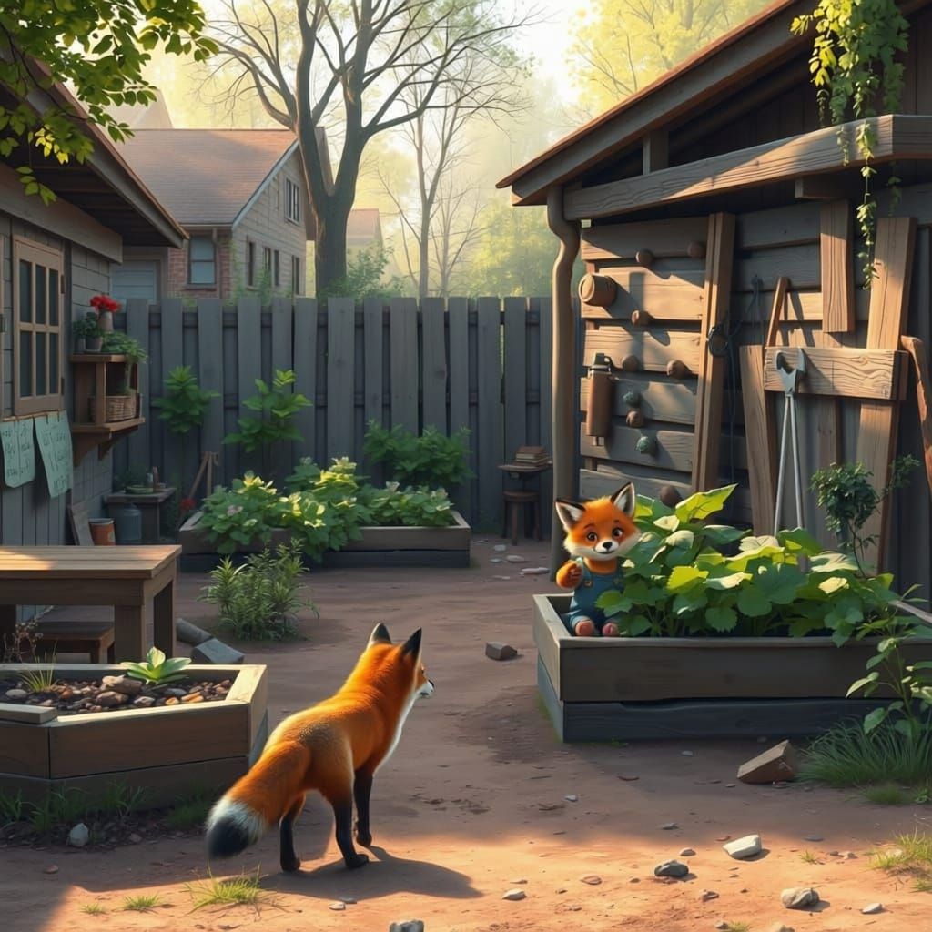 School Garden Community Event Poster with Natural Elements