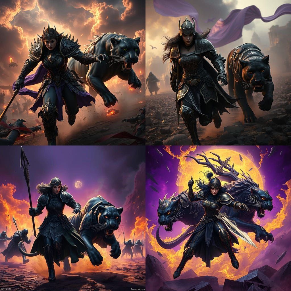 Dark Fantasy Heroines Unite in Epic Battle Scene