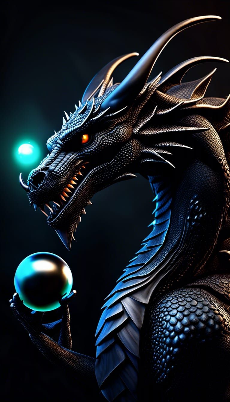 Sage Black Dragon Masterpiece in Dark Fantasy