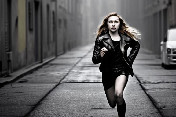 Florence Pugh Runs Down the Street in High-Contrast Cinemati...