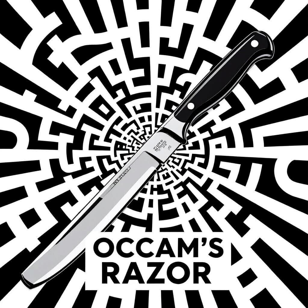 Occam's Razor: Minimalist High-Contrast T-Shirt Design