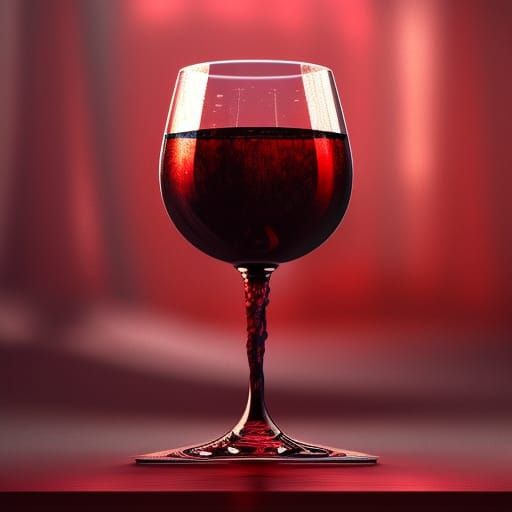 Detailed Matte Painting of a Red Wine Glass