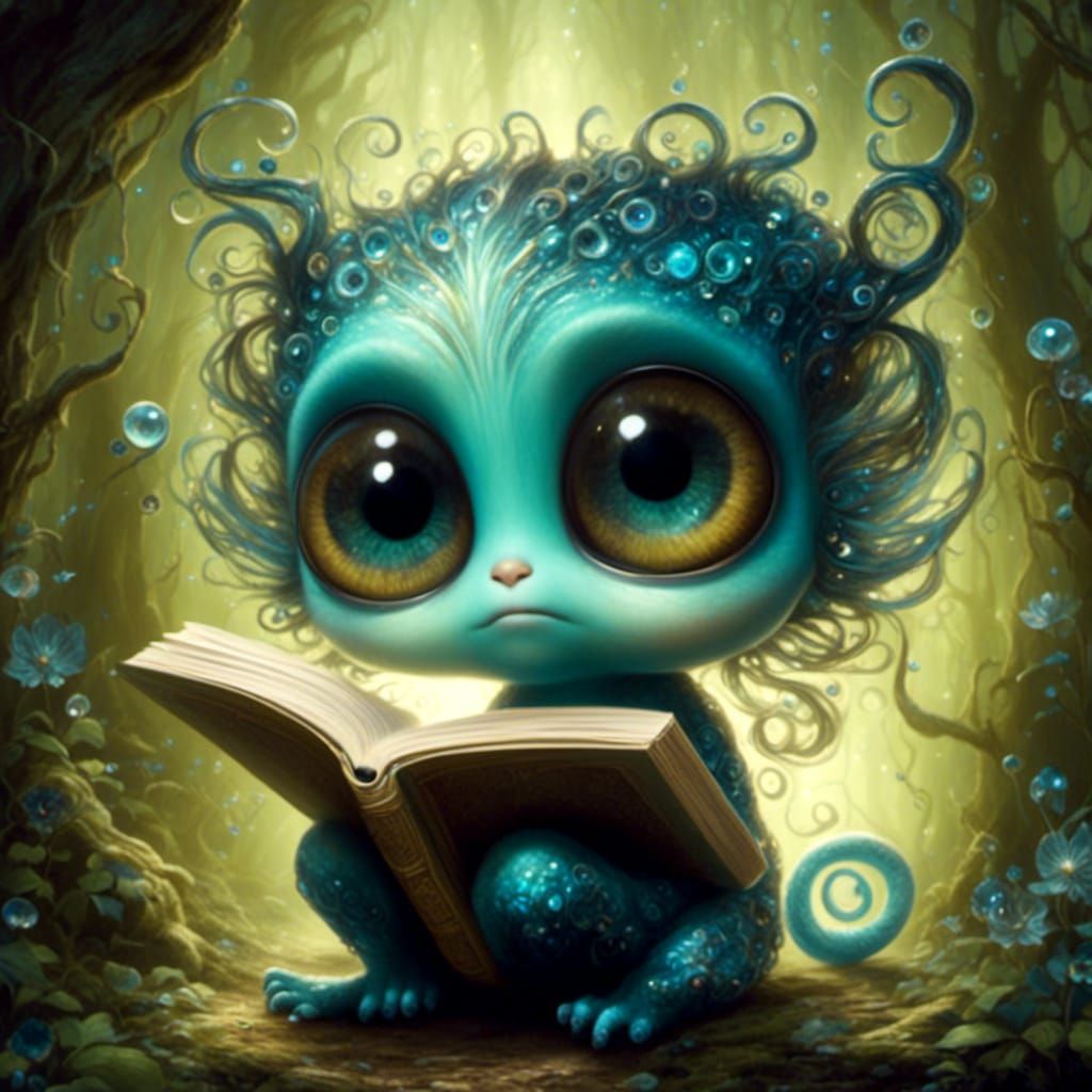 Mysterious Bookworm in a Whimsical World
