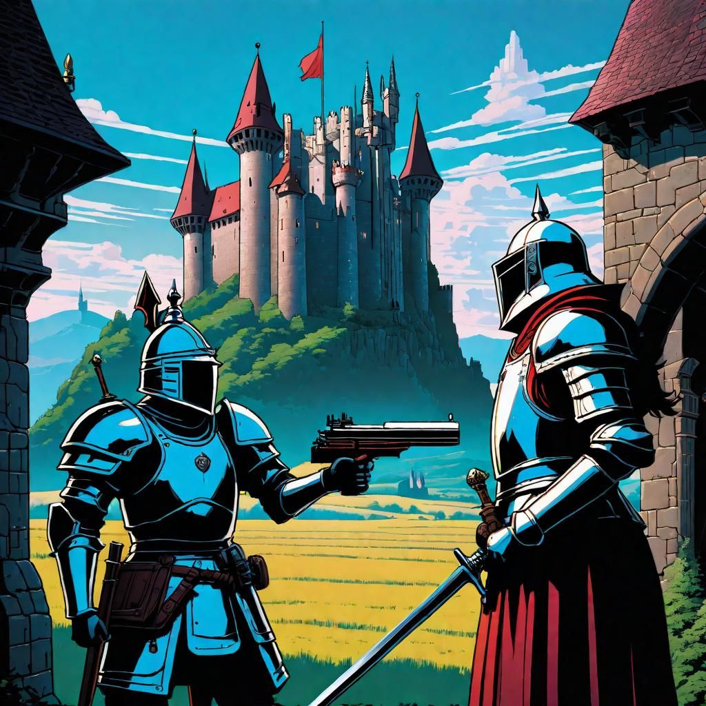 Medieval Knight Receives Futuristic Gun in Jarring Sci-Fi Me...