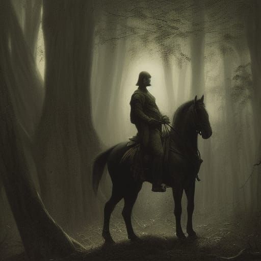 Eerie Night Scene of an Earl, King, and Family in a Haunted...