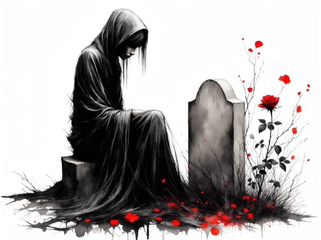 Mourning Cloak and Rose in Stylized Watercolor