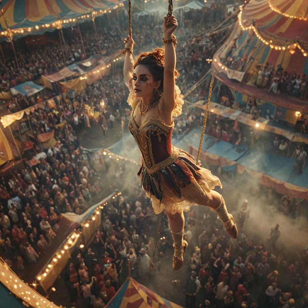 Circus Artist in Cinematic Oil Painting Style