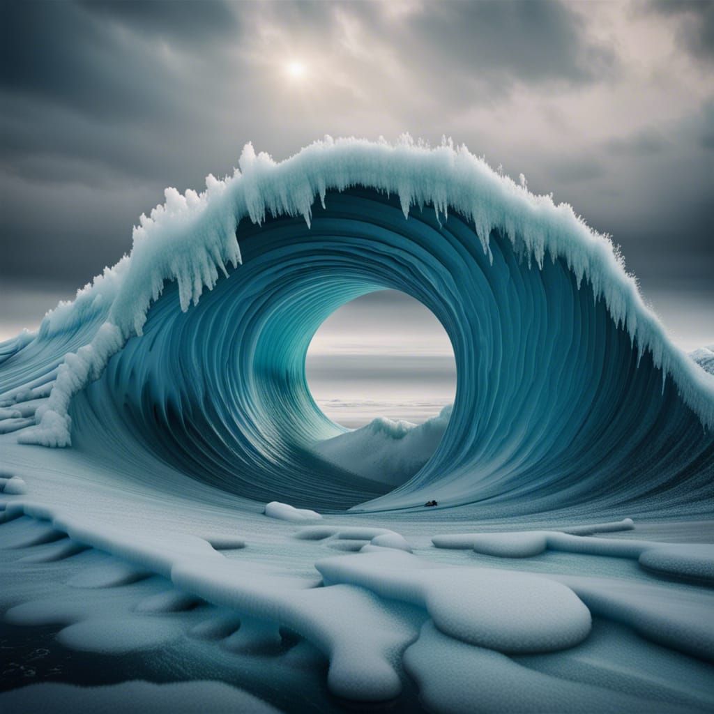Frozen Waves on a Vast Oceanic Landscape