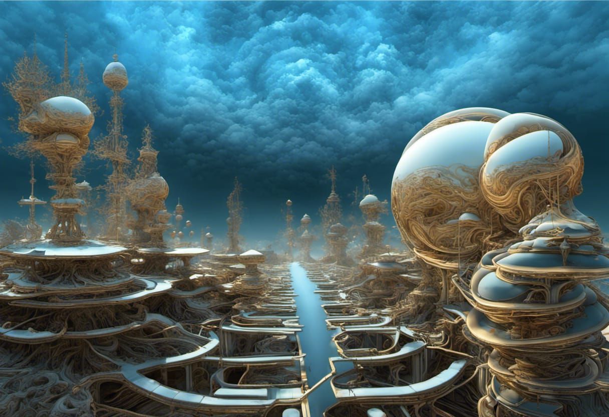 Abstract Geometric Fractal Painting with Eldritch Light