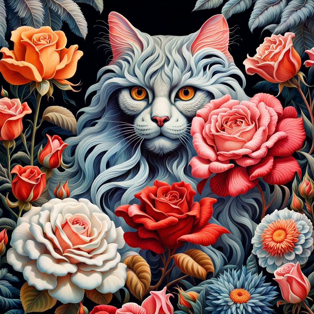 Baroque Floral Fantasy in Motion