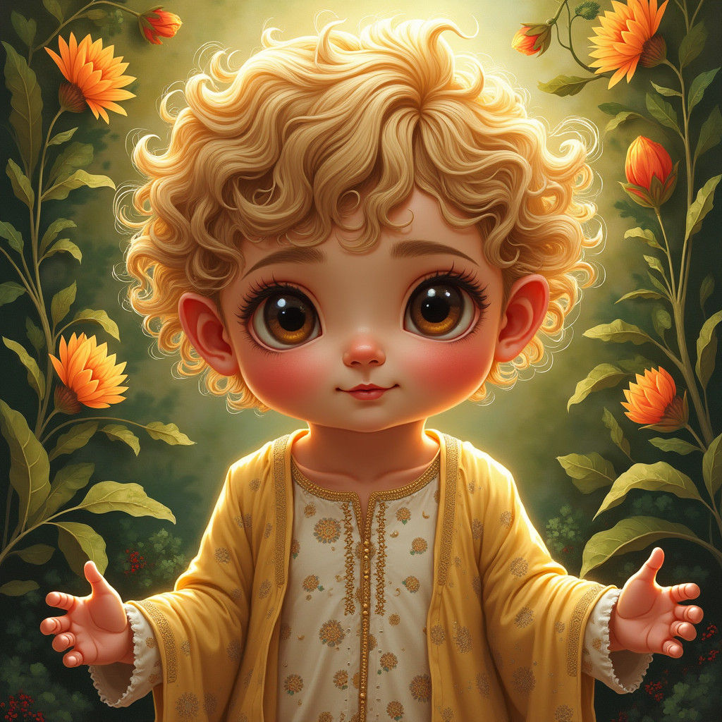Multicultural Baby in Whimsical Portrait