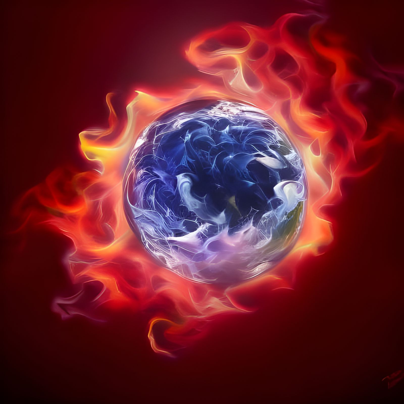 Mesmerizing Ice Flower Blooms in a Stormy Sky