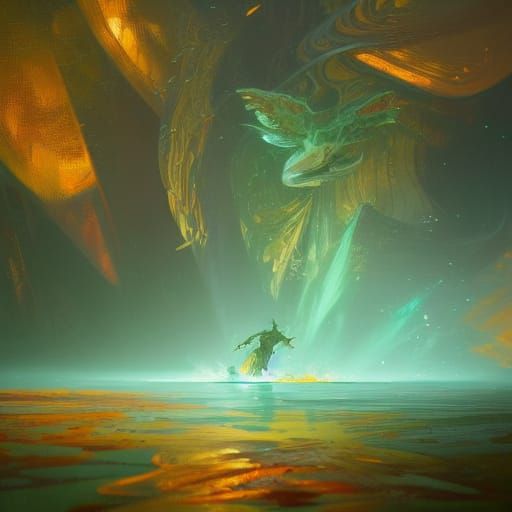 Ethereal Disk Sinks into Emerald Frost