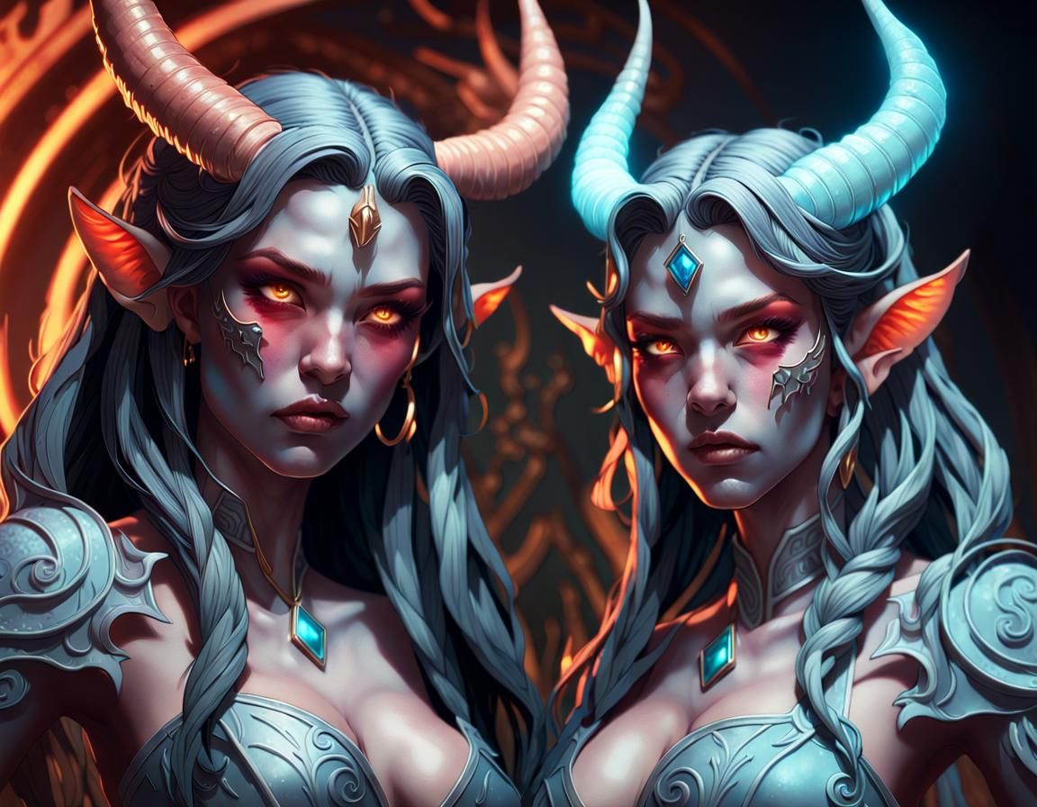 Surreal Demonic Portraits in Triadic Colors