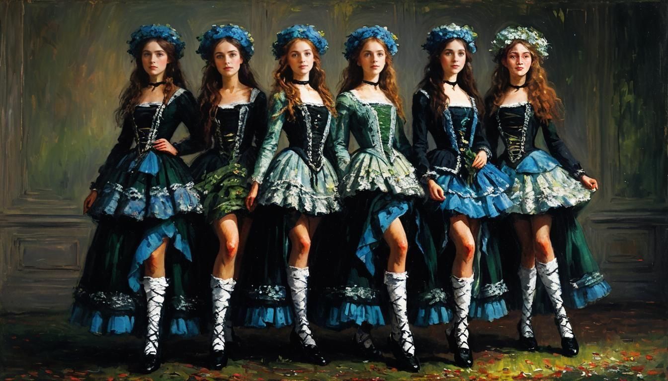 Enchanting Irish Goddesses in Mythical Landscape