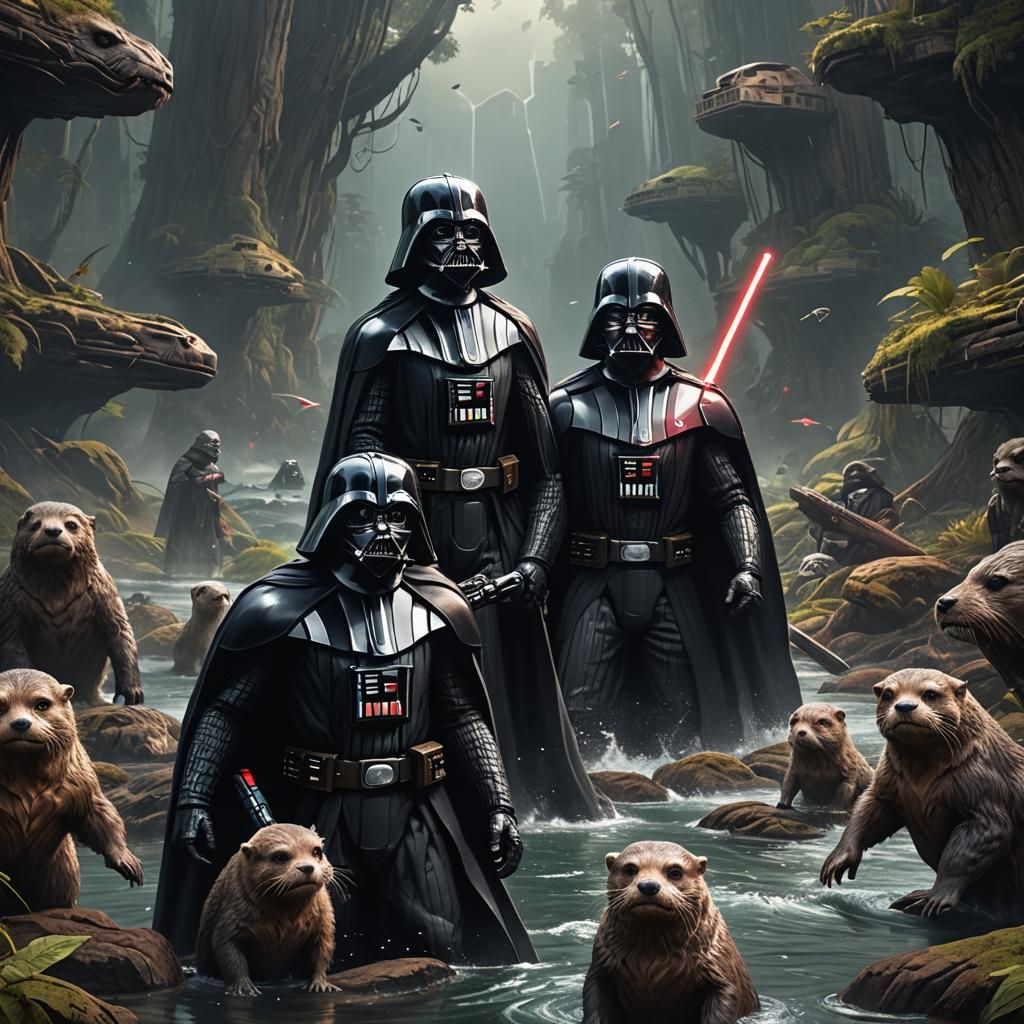 Dark Lord Otter in a Fantastical Underwater Realm