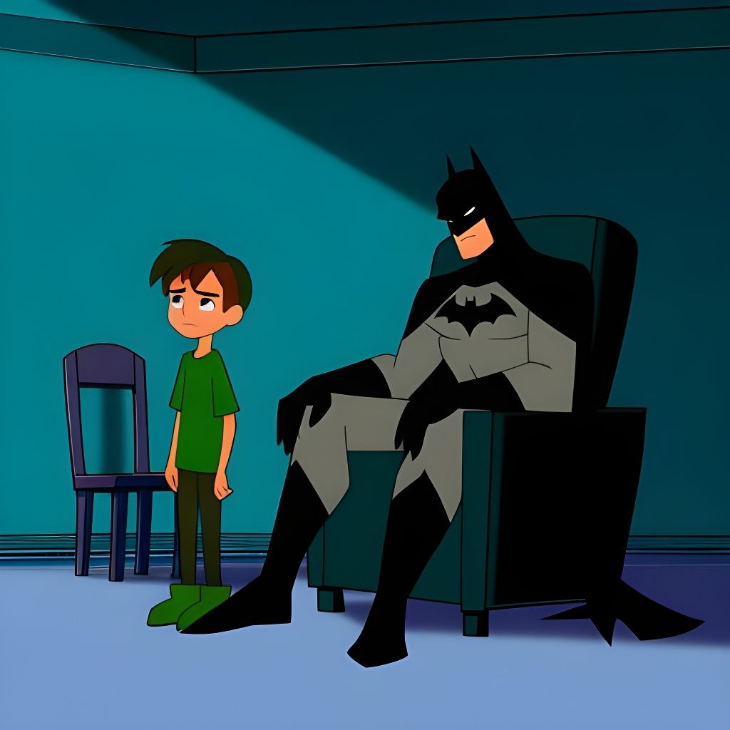 Batman and Tim Drake in Animated Series Style